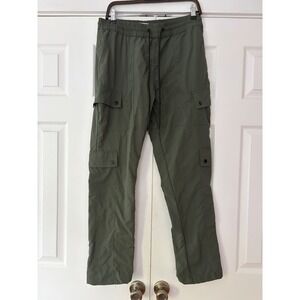 PacSun Relaxed Cargo Pants Olive Green Drawstring Utility Trousers Womens Large